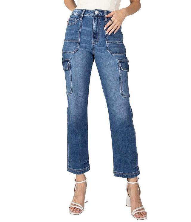 Ceros Jeans Super High Rise Straight Leg Cargo Jeans Product Image