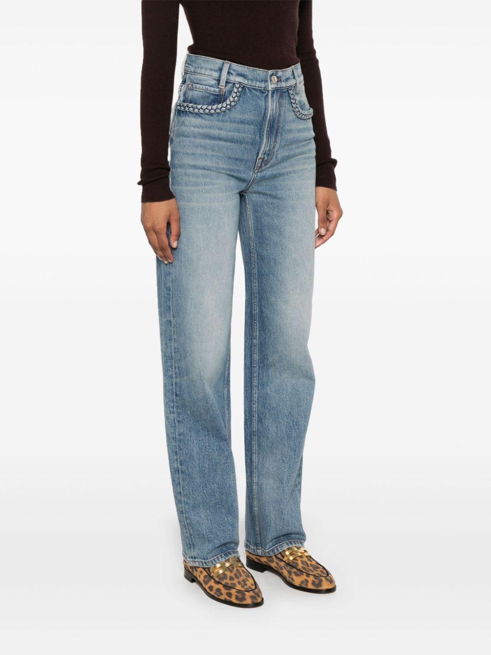 braided-trim straight-leg jeans Product Image