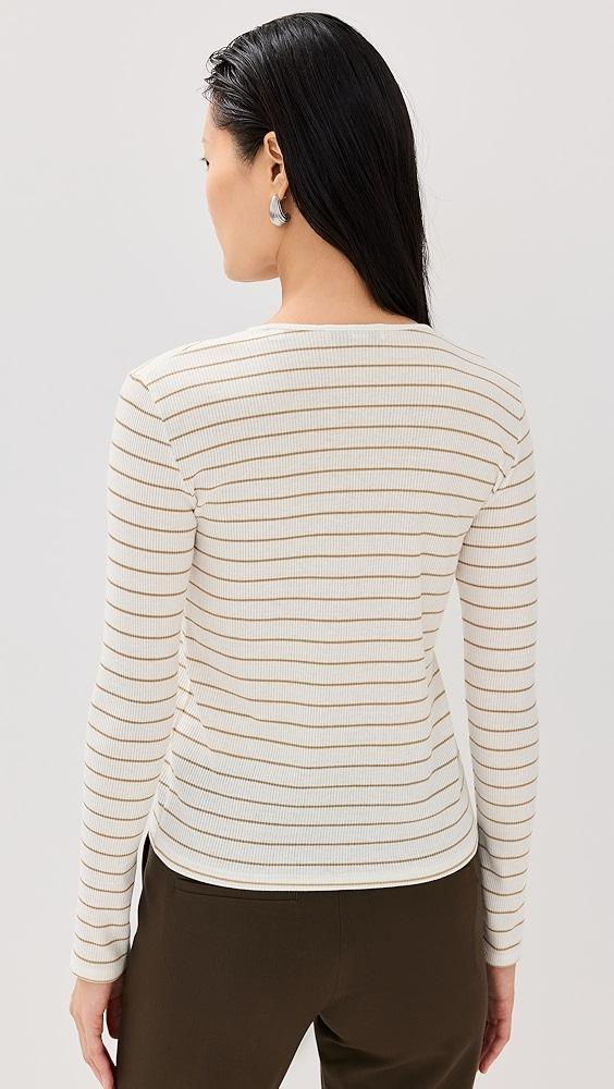 Vince Rib Stripe Crew Neck Tee | Shopbop Product Image