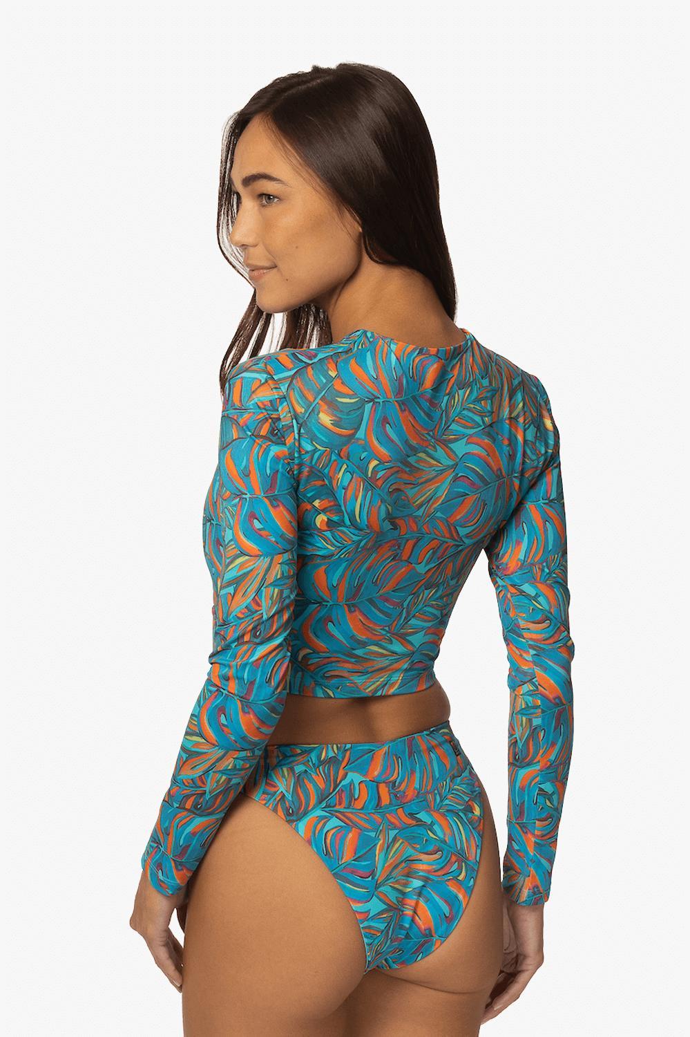 Taranaki Long Sleeved Crop Cut-Out Rashie - Paradise Female Product Image