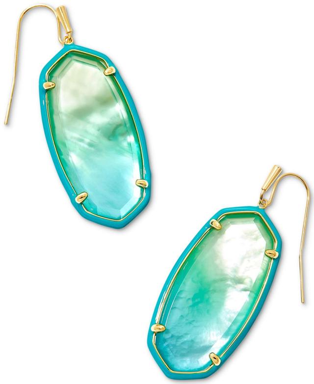 Kendra Scott 14k Gold-Plated Color-Framed Stone Drop Earrings Product Image