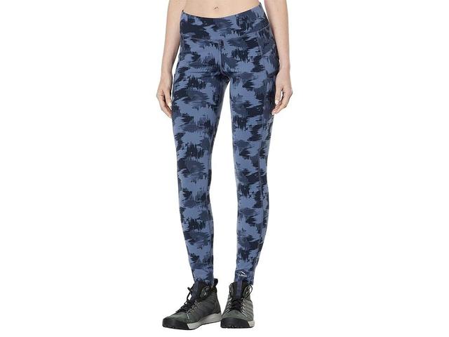 L.L.Bean Boundless Performance Pocket Tights Print (Vintage Indigo Blurry Camo) Women's Casual Pants Product Image