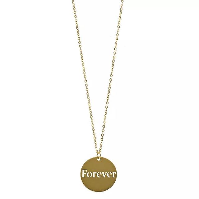 10k Gold Forever Disc Pendant Necklace, Womens Yellow Product Image