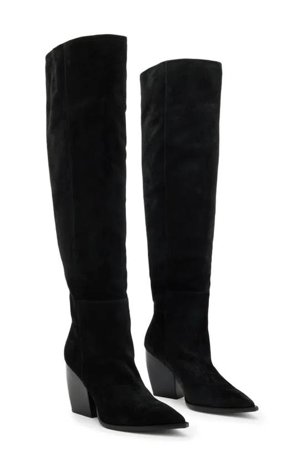 Reina Over The Knee Pointed Toe Boot In Black product image