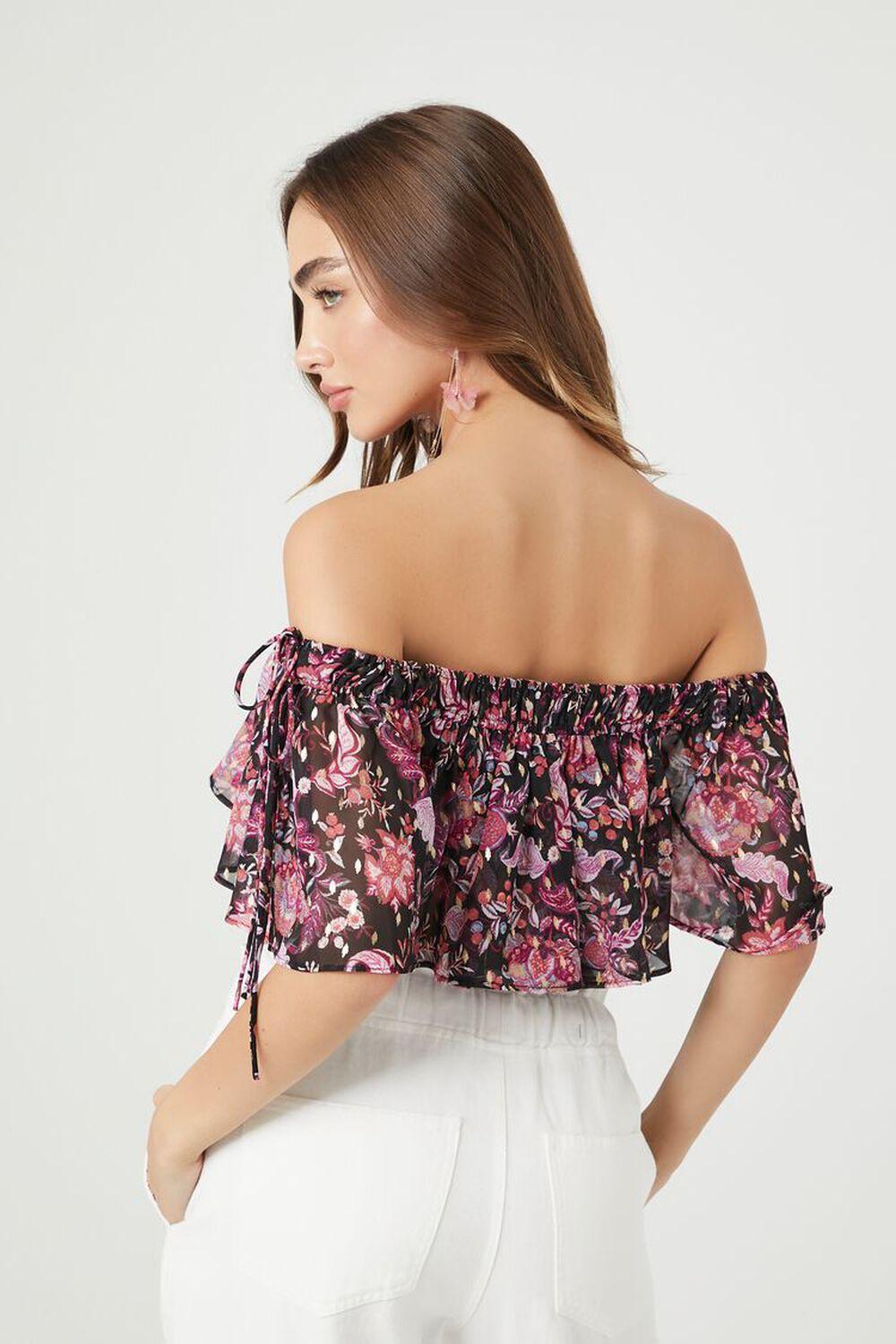 Off-the-Shoulder Floral Flounce Crop Top | Forever 21 Product Image