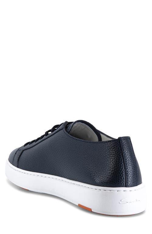 SANTONI Suede Low-top Sneakers In Blue Product Image