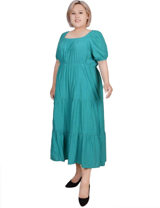 Short Sleeve Tiered Midi Dress - Plus Product Image