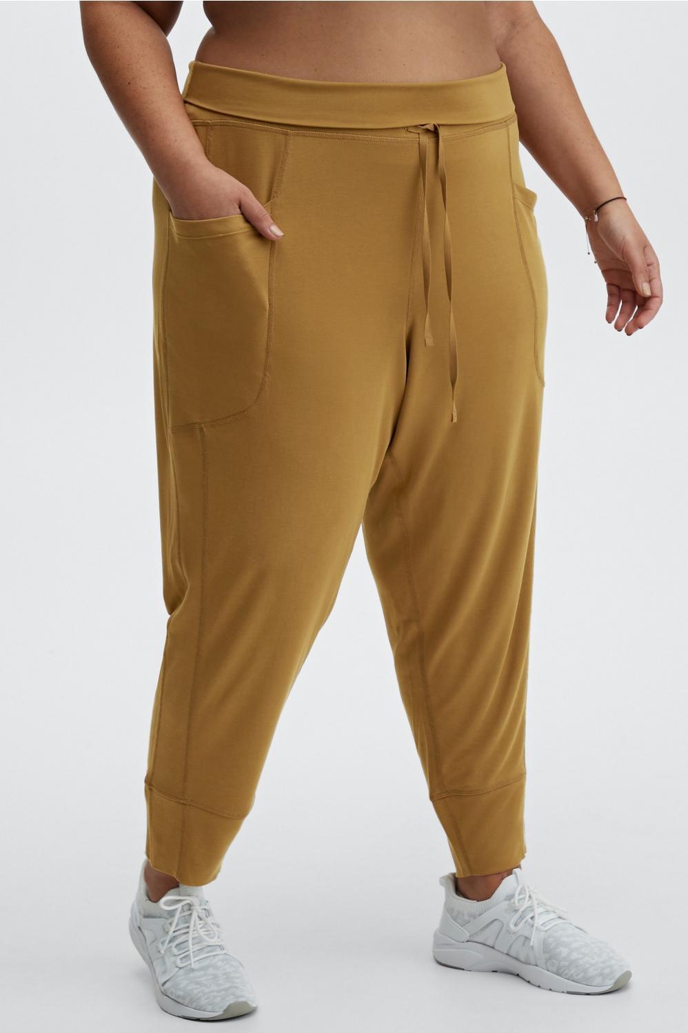 Fabletics Sleek Knit Drawstring Pant Womens Dark Bronze plus Size 4X Product Image