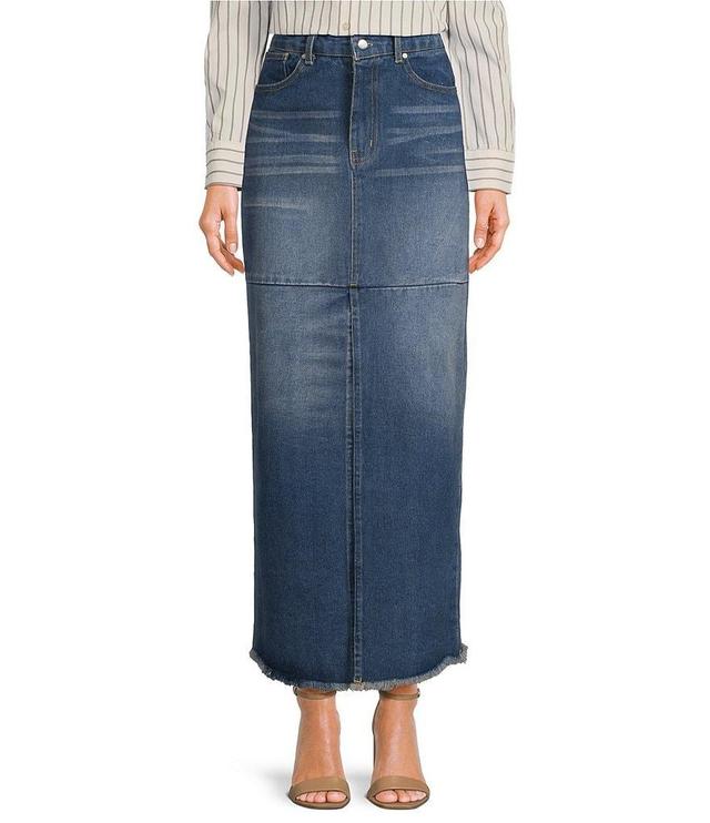 ELAN Maxi Slit Front Denim Maxi Skirt Product Image