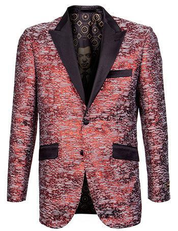 Empire Collection - Slim Fit Formal Dinner Show Blazer in Red Product Image