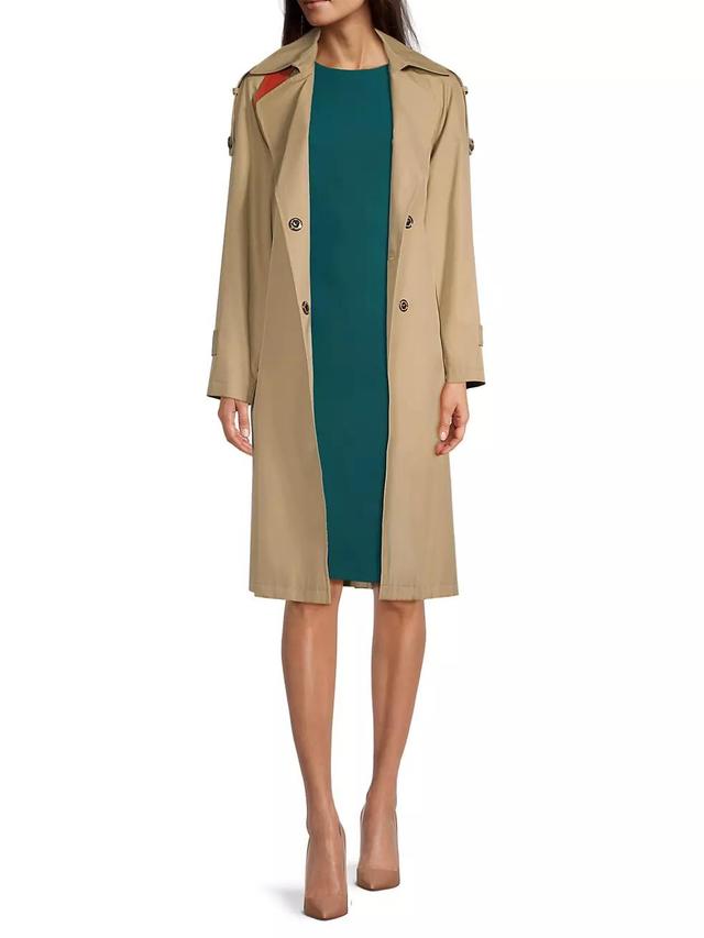 Cotton-Blend Belted Trench Coat Product Image