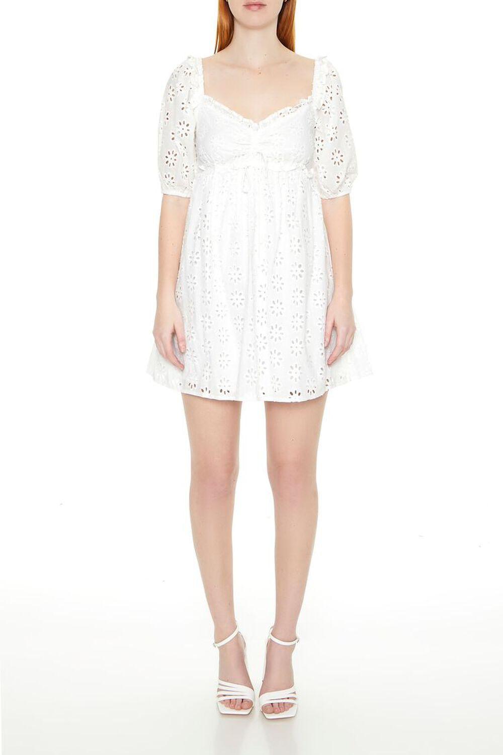 Eyelet Babydoll Mini Dress | Forever 21 Product Image