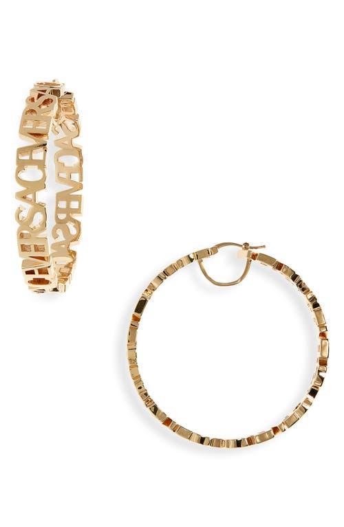 Versace Signature Logo Hoop Earrings Product Image