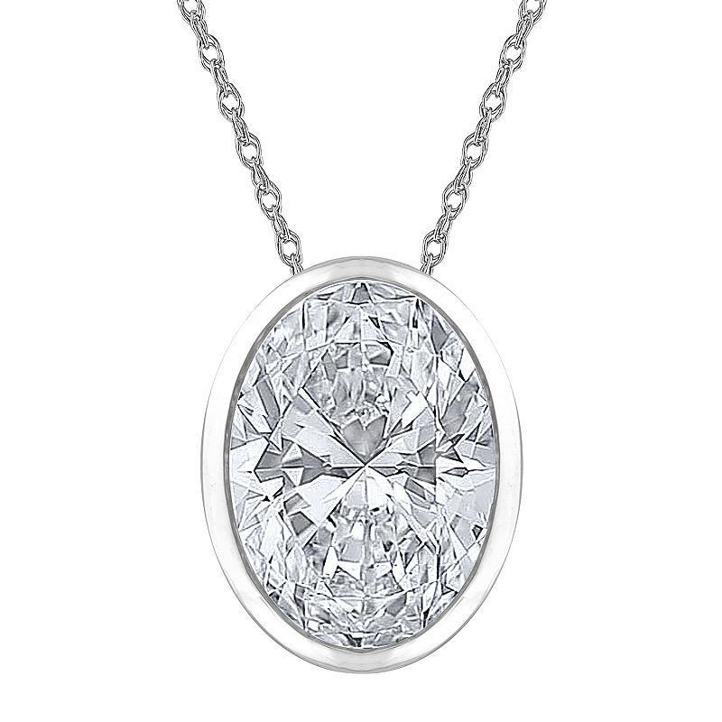 Diamond Medley 14k White Gold 1 Carat T.W. Lab-Grown Diamond Solitaire Pendant Necklace, Womens 14k Whgold Product Image