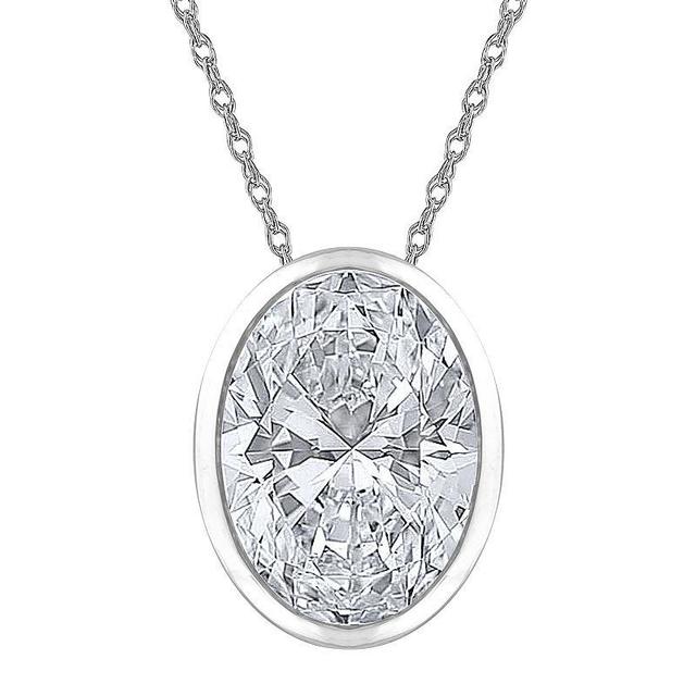 Diamond Medley 14k White Gold 1 Carat T.W. Lab-Grown Diamond Solitaire Pendant Necklace, Womens 14k Whgold Product Image