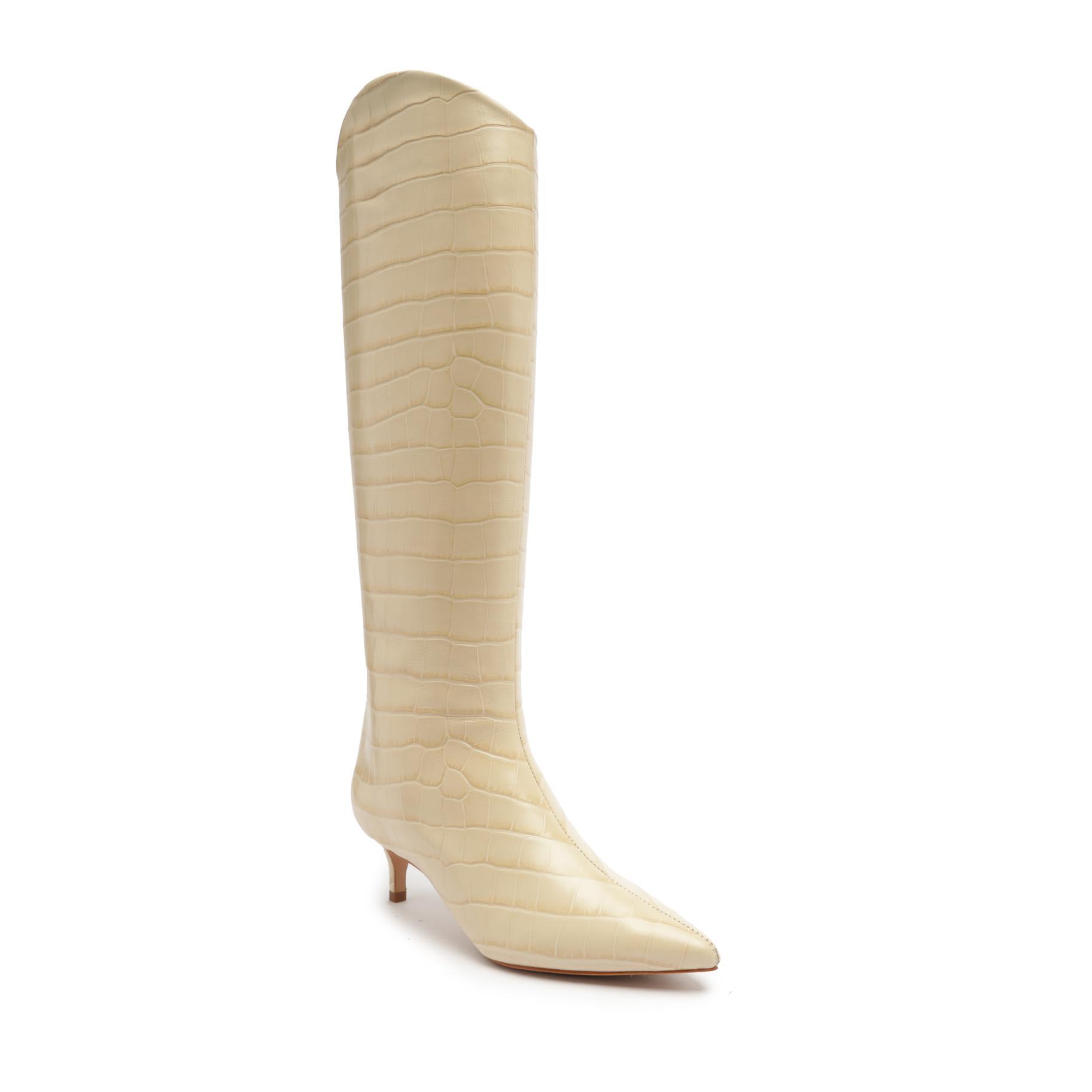 Maryana Lo Crocodile-Embossed Leather Boot Product Image