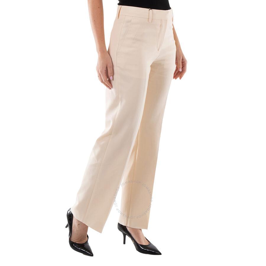 BURBERRY Ladies Buttermilk Beige Lottie Straight-leg Trousers Product Image