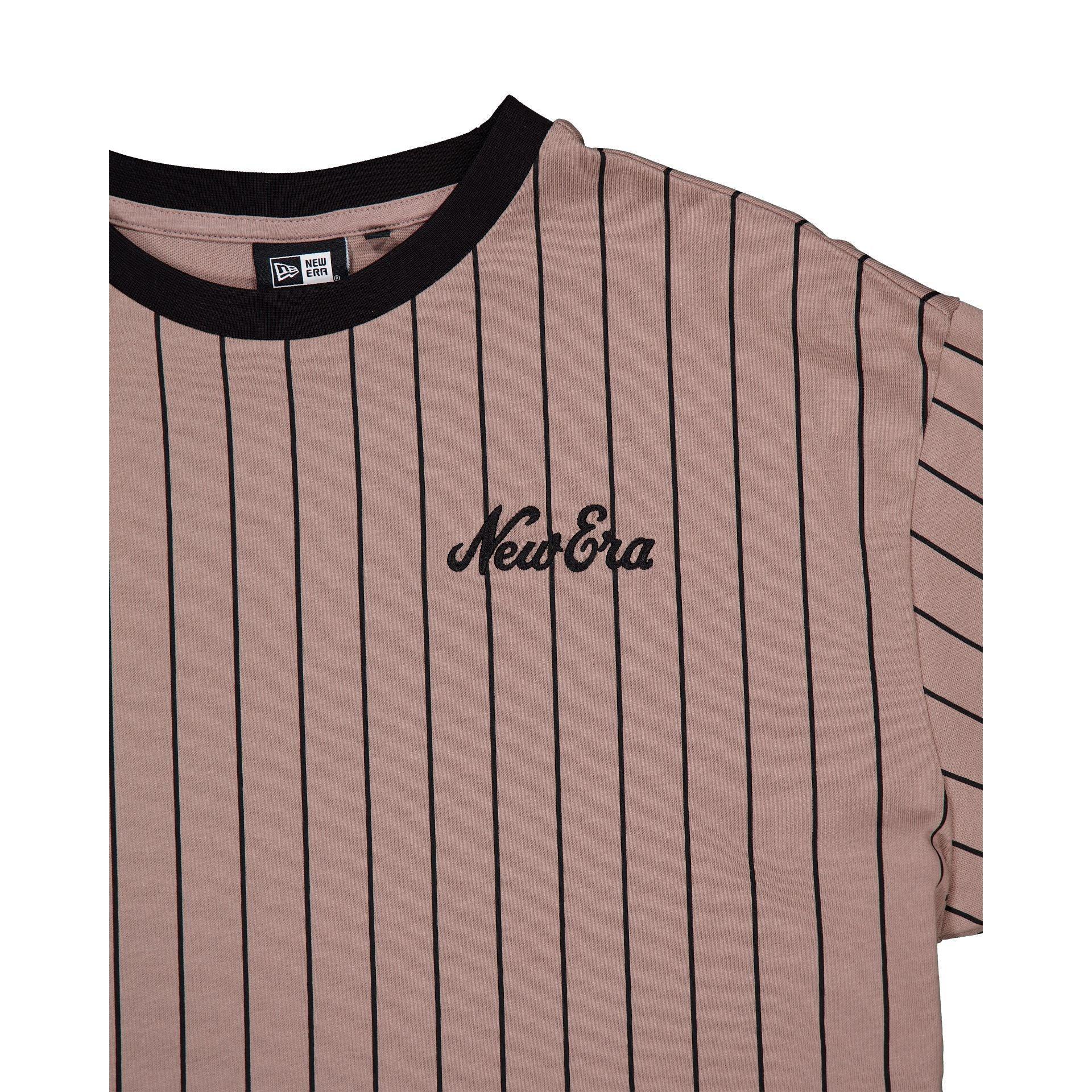 New Era Cap Essential Brown Pinstripe Oversized T-Shirt Male Product Image