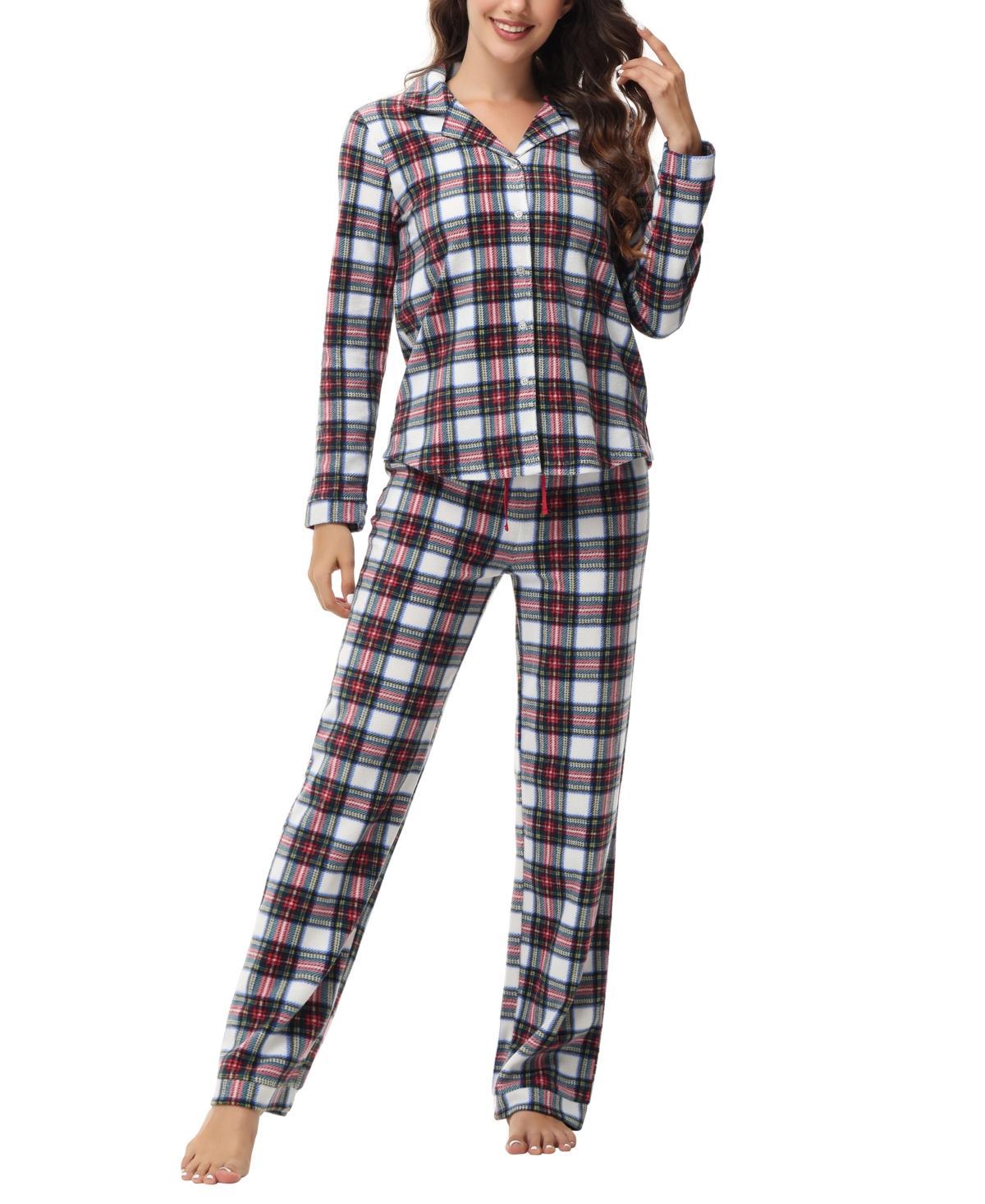 Ink+Ivy Womens Long Sleeve Notch Collar Top with Lounge Pants 2 Piece Pajama Set Product Image