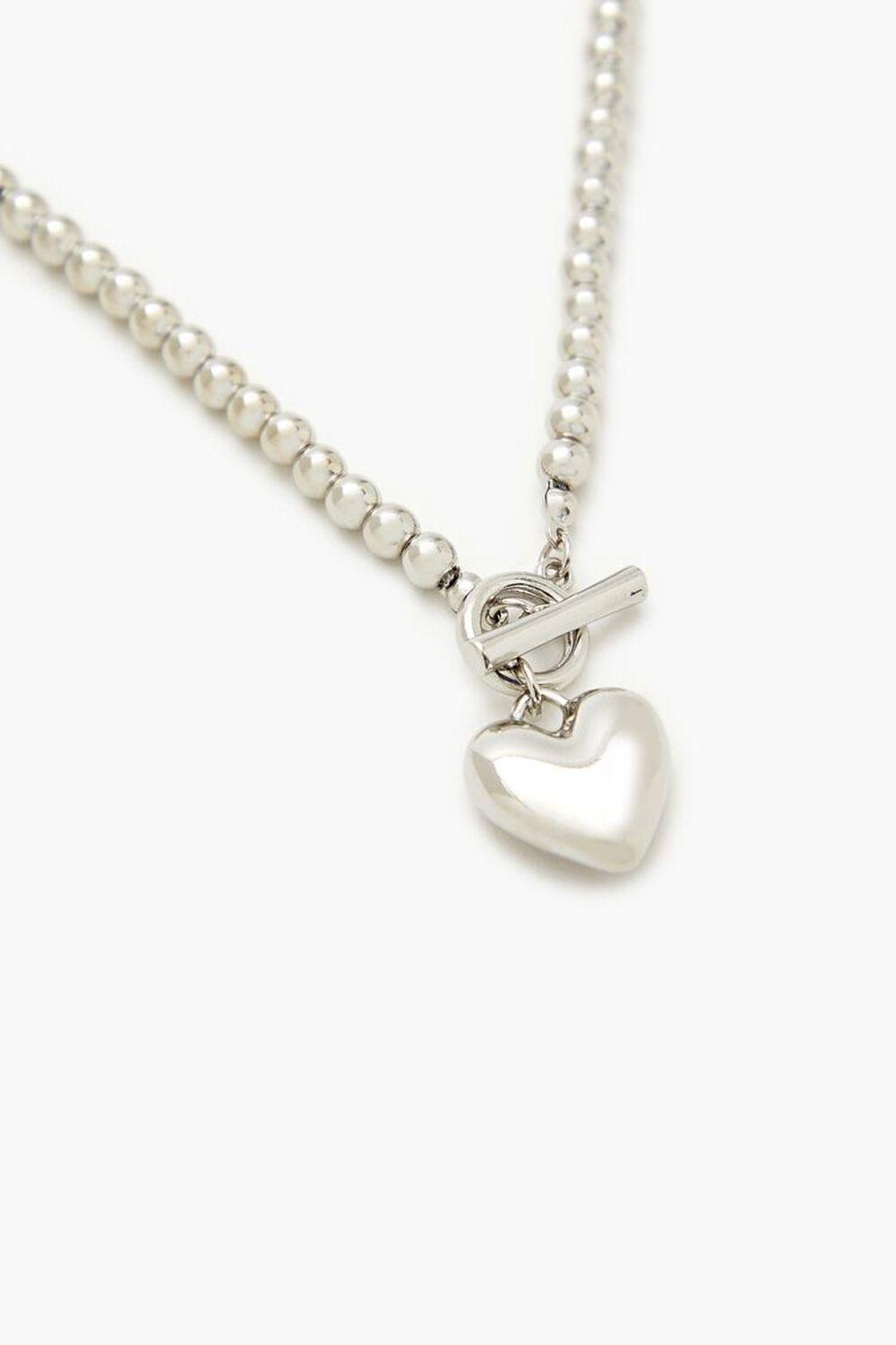 Beaded Heart Toggle Necklace | Forever 21 Product Image