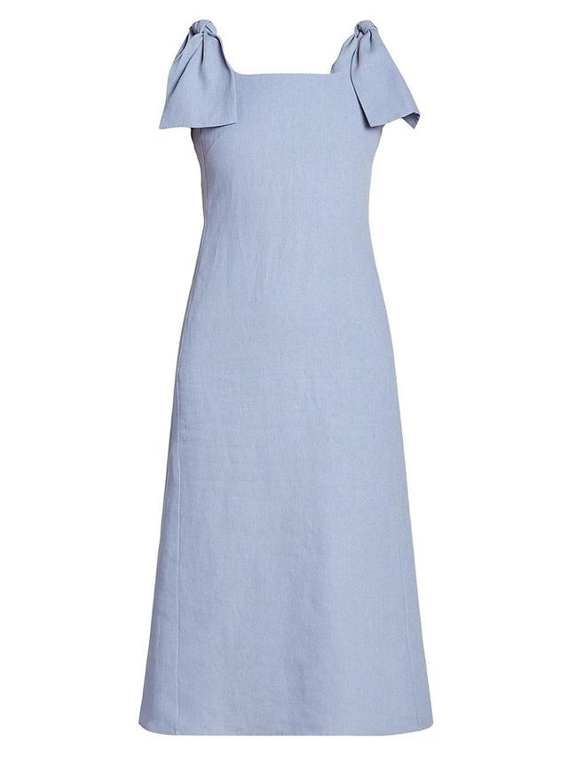 Womens Sleeveless Linen Midi-Dress Product Image