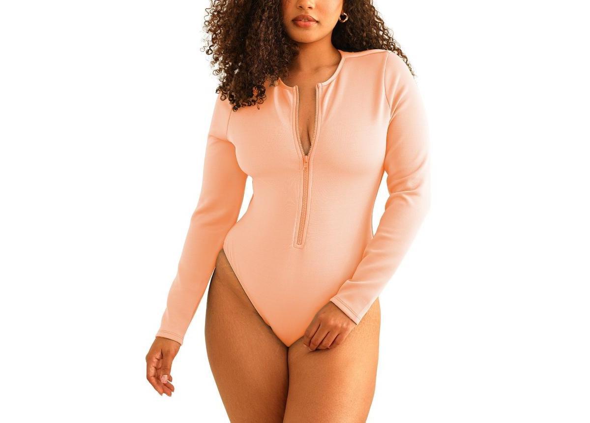 Womens Shoal Front Zipper Long Sleeve One Piece Product Image