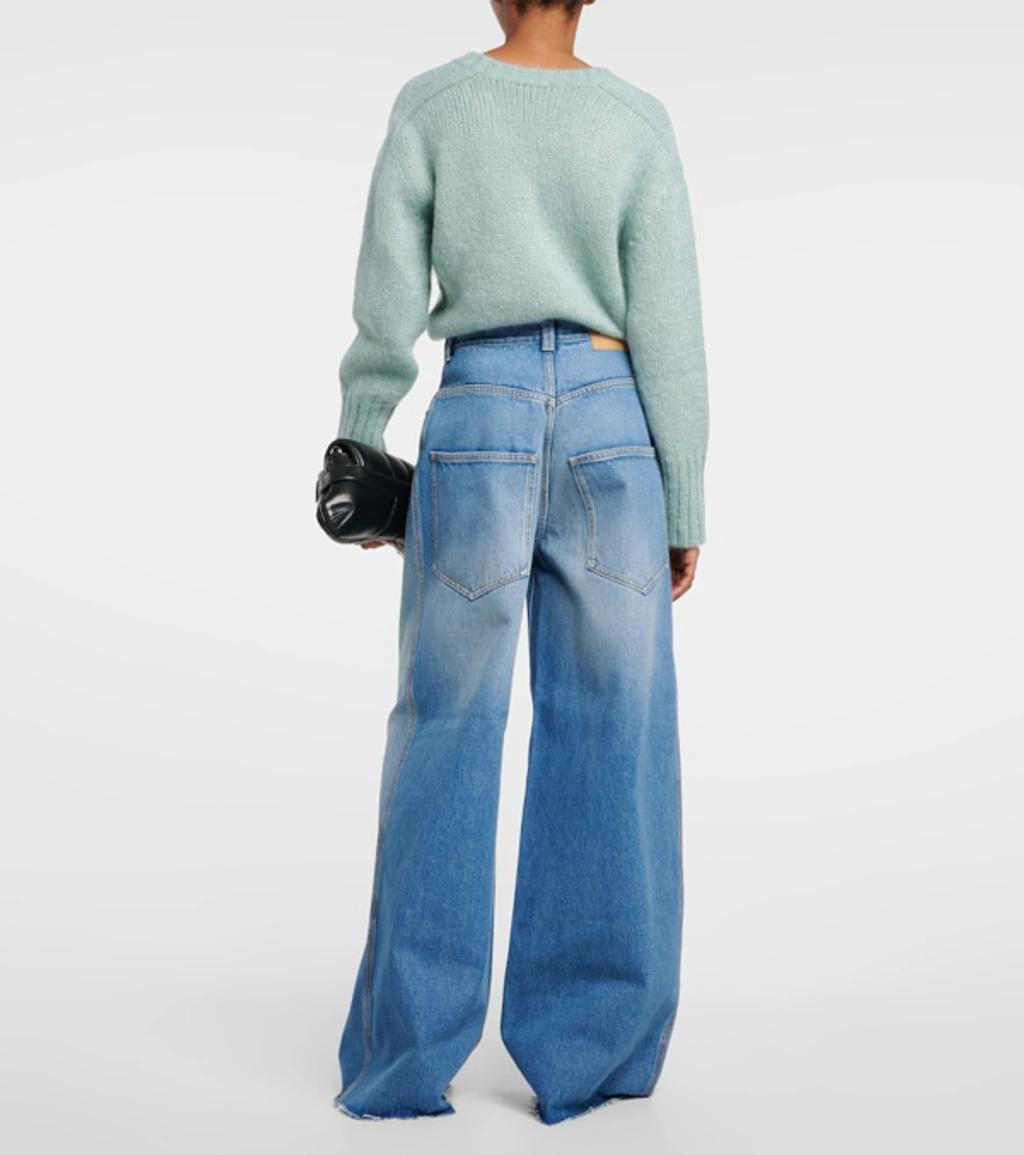 Wide Leg Horsebit Jeans In Blue Product Image