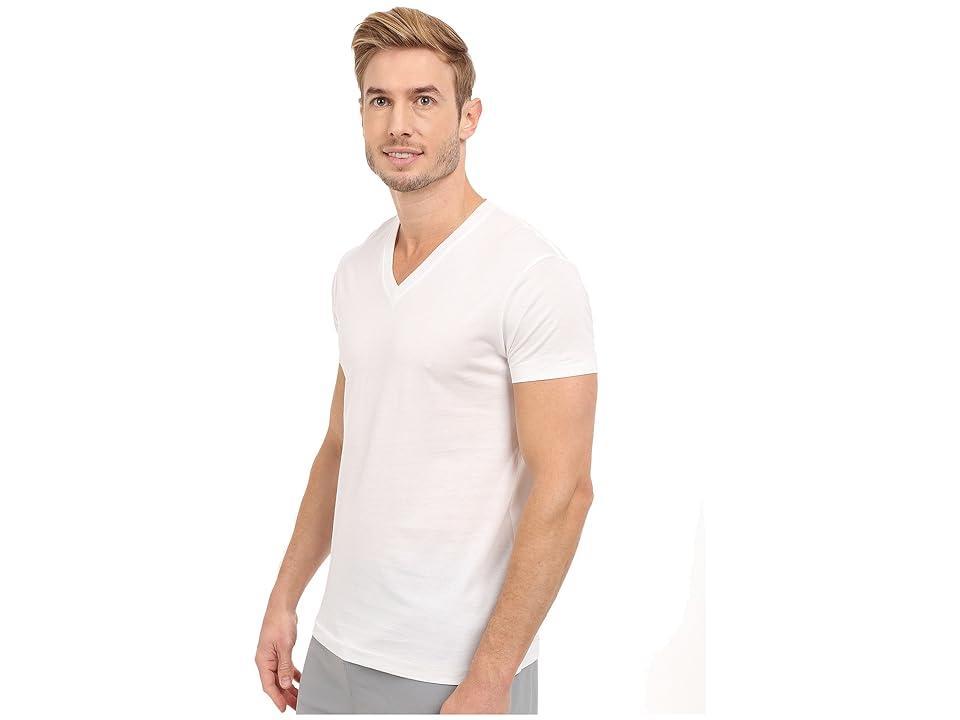 2(X)IST Pima Cotton Short Sleeve V-Neck (White) Men's T Shirt Product Image