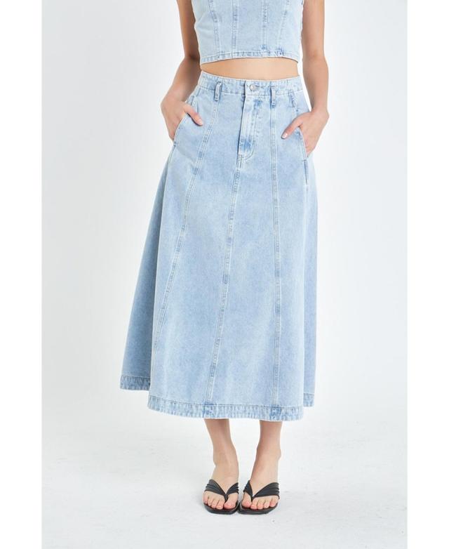 Women's Denim Maxi Skirt Product Image