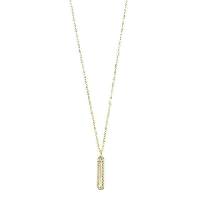 Sterling Silver Cubic Zirconia Long Pendant Necklace, Womens Gold Tone Product Image