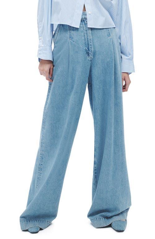 rag & bone Featherweight Abigail Pleated High Rise Wide Leg Jeans in Billie Product Image