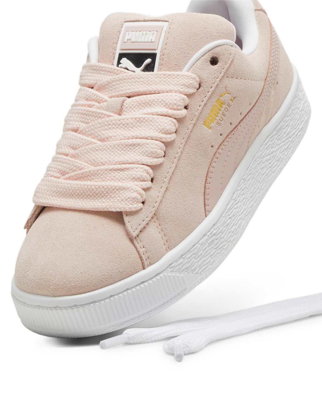 Puma Suede XL sneakers in light pink and white Product Image