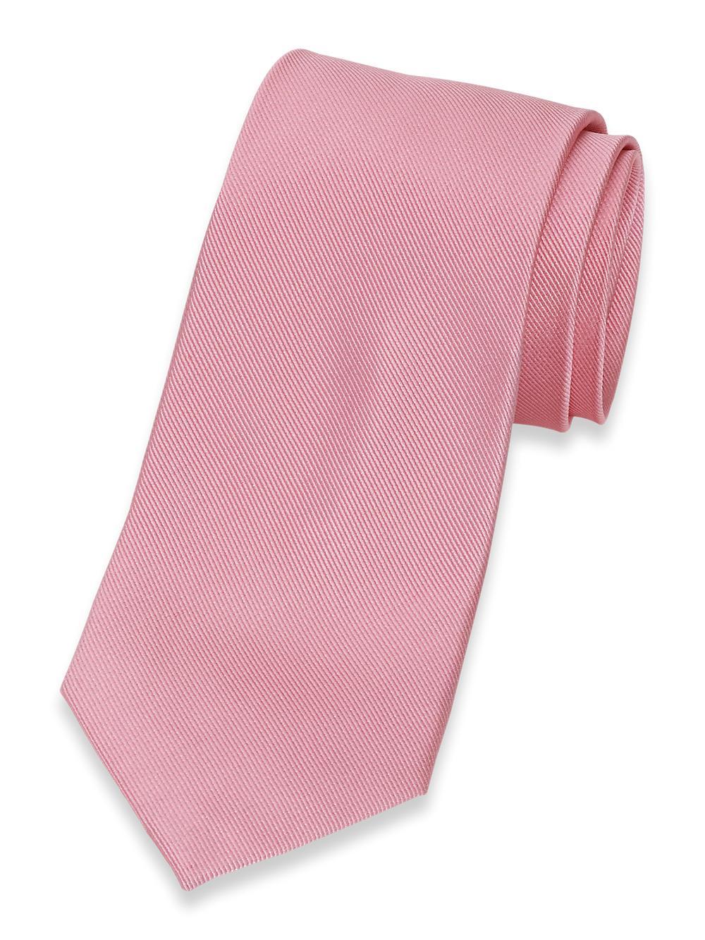 Solid Twill Woven Silk Tie - Pink Product Image