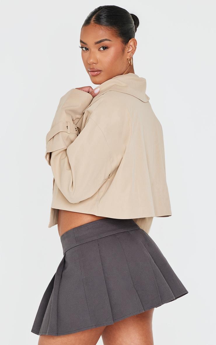 Stone Panelling Detail Crop Trench Coat Product Image