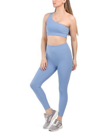 One Shoulder Sports Bra And Leggings Set for Women Product Image