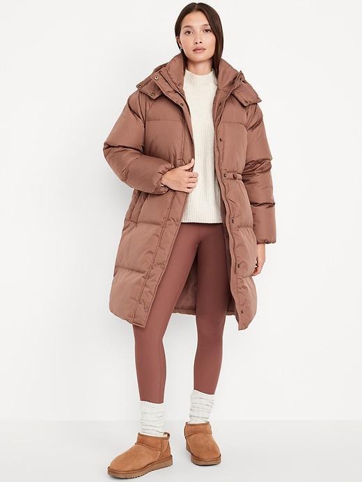 Water-Resistant Quilted Long Puffer Jacket Product Image