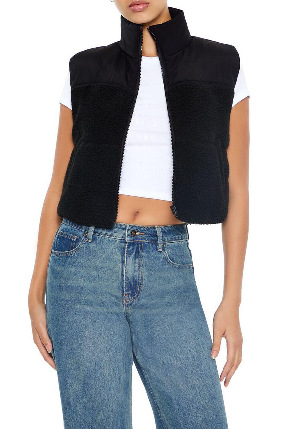 Cropped Faux Shearling Vest | Forever 21 Product Image