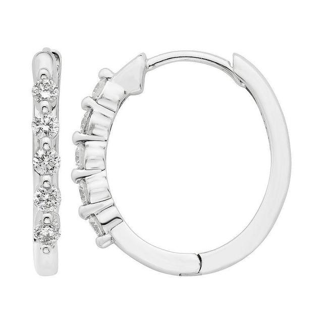 Made For You 10k Gold 1/4 Carat T.W. GSI Certified Lab-Grown Diamond Hoop Earrings, Womens, White Product Image