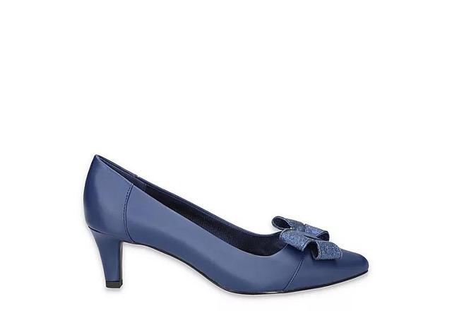 Easy Street Devanna Womens Pointed Toe Pumps Blue Satin Product Image