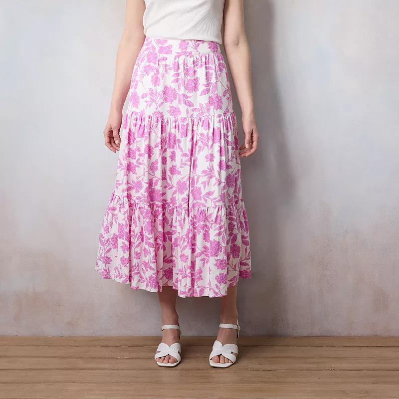 Womens LC Lauren Conrad Tiered Midi Skirt product image