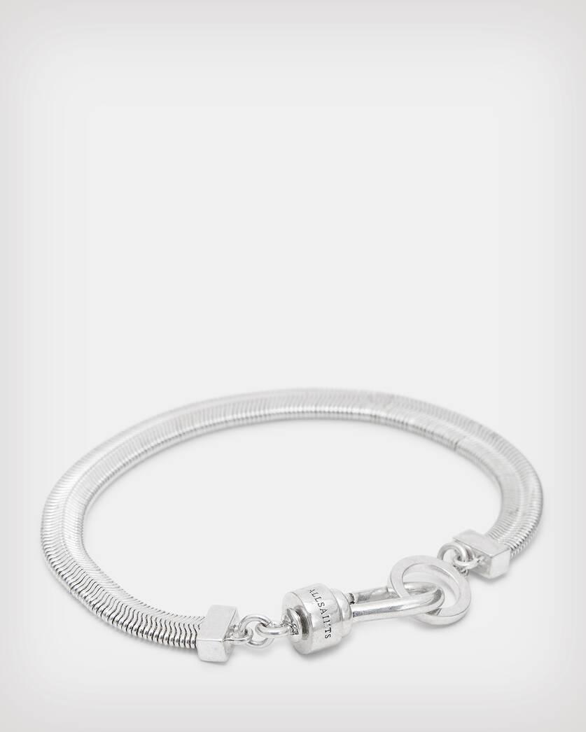 Flat Snake Silver Tone Bracelet Product Image