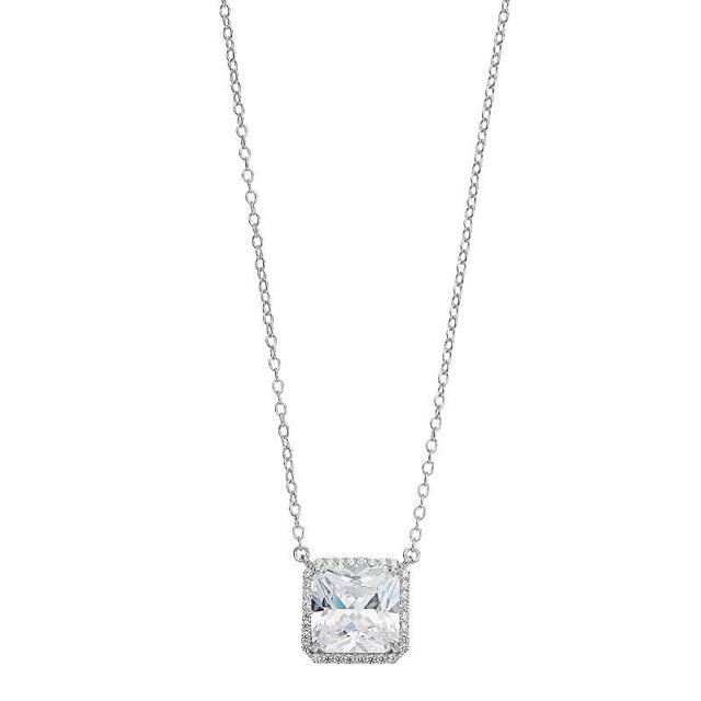 Rosabella Sterling Silver Cubic Zirconia Pendant Necklace, Womens Product Image