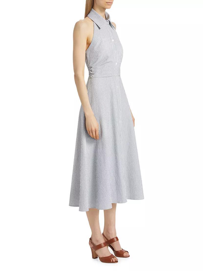 Mackey Seersucker Halter Midi-Dress Product Image