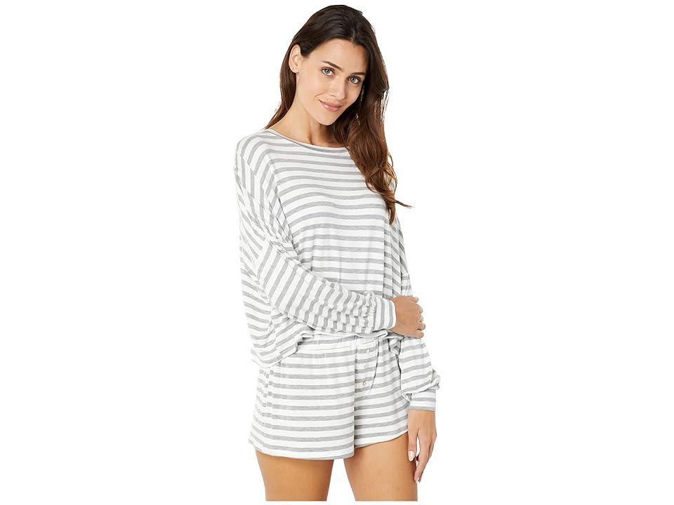 Womens All American 2-Piece Striped Jersey Pajama Set Product Image