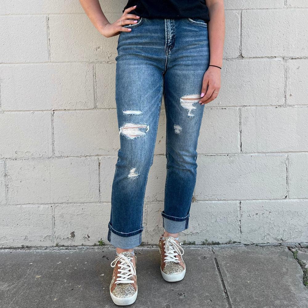 Cuffed Mom Denim Jeans product image