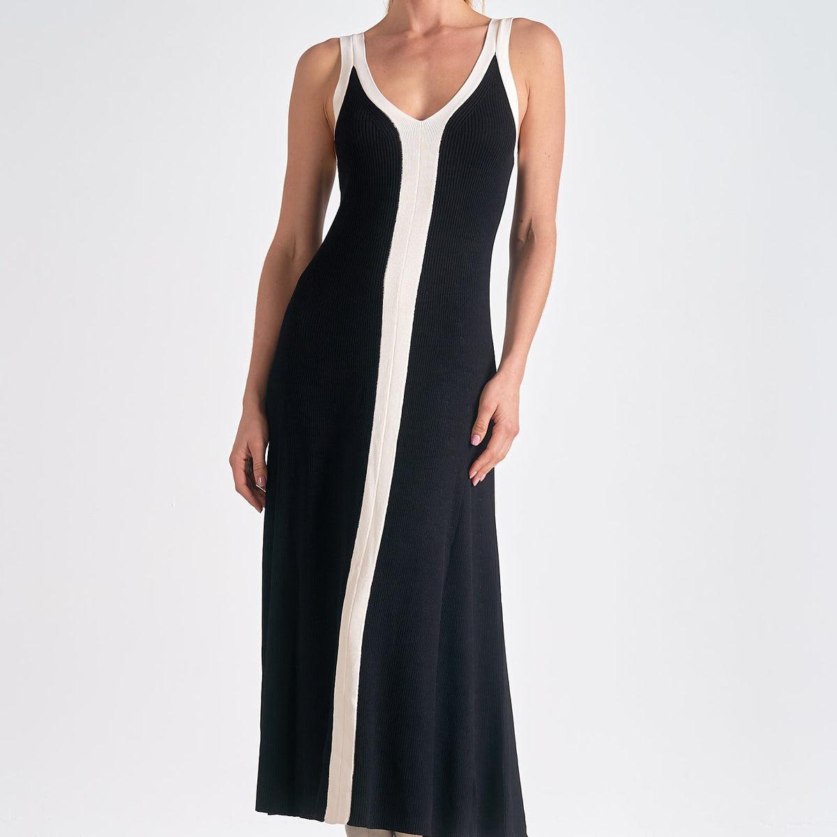 Tank V Neck Contrast Dress Product Image