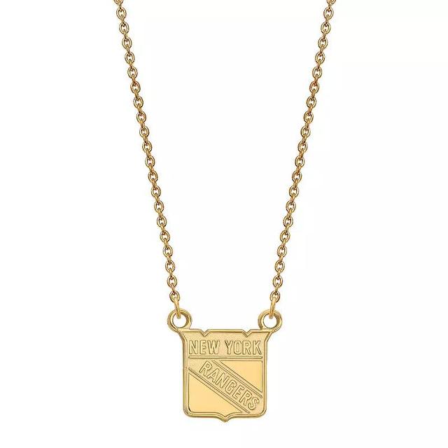 LogoArt New York Rangers Sterling Silver Small Logo Pendant Necklace, Womens Gold Tone Product Image