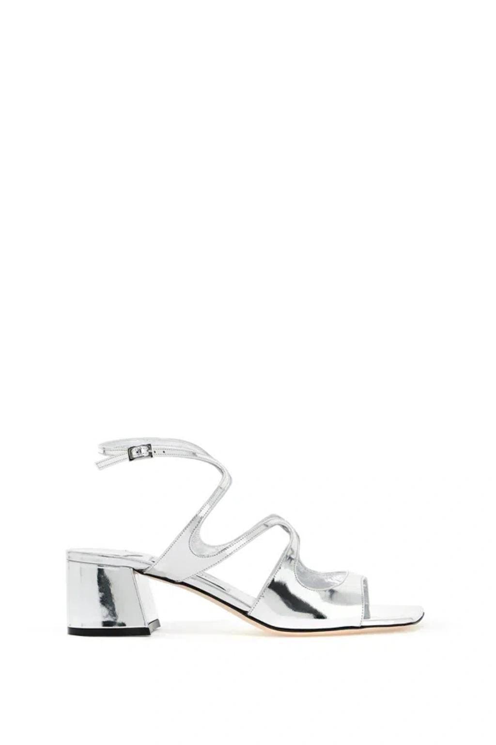 JIMMY CHOO Sandali Azilia 45 In Pelle Metallizzata In Metallic Product Image