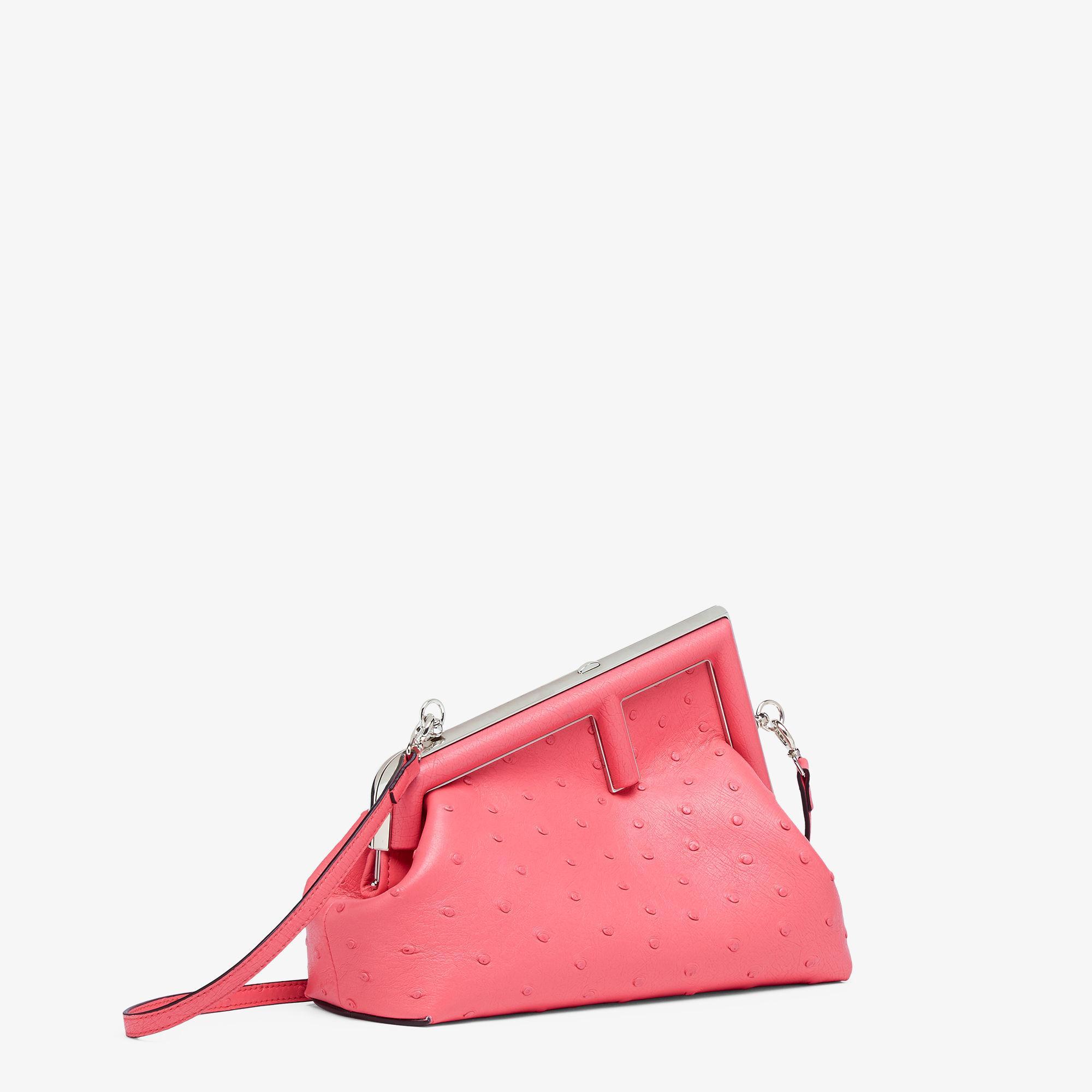 Fendi First SmallPink ostrich leather bag Product Image