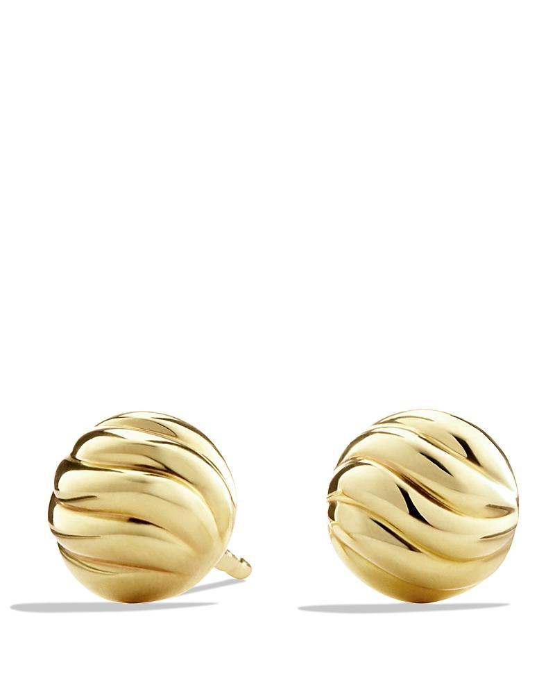 Womens Sculpted Cable Stud Earrings in 18K Yellow Gold Product Image